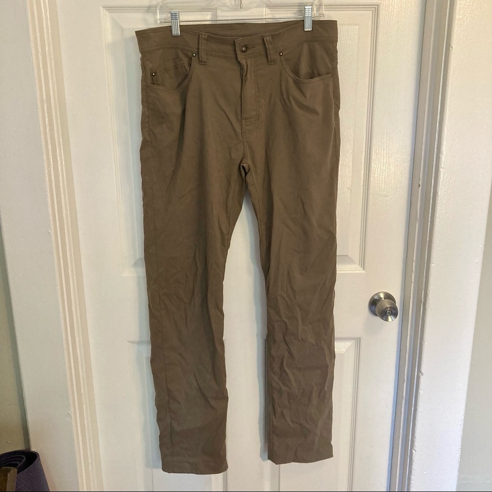Prana Brion Pants 33x34 Slim Fit Mud Stretch Zion
